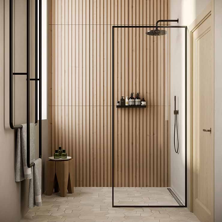 Nobu Ribbon Miel Brown 24x48 Wood Look Matte Porcelain Tile