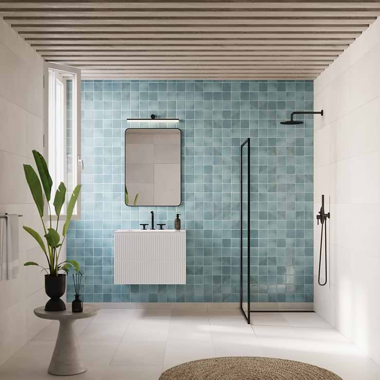 Portmore Aqua Blue 4x4 Glossy Ceramic Tile