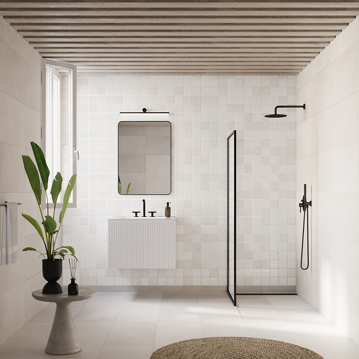 Portmore White 4x4 Glossy Ceramic Tile