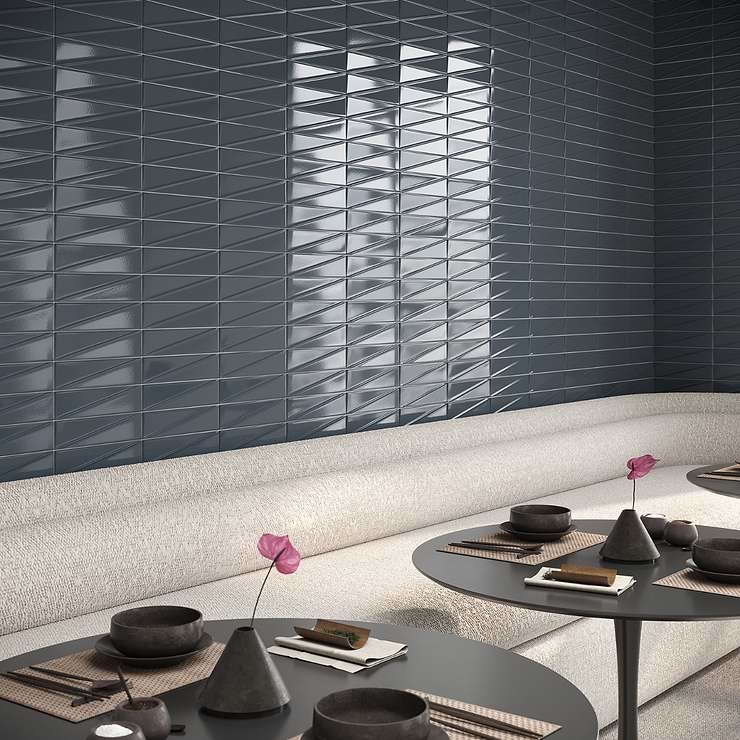 Axelle Storm Gray 3x12 3D Glossy Ceramic Subway Tile