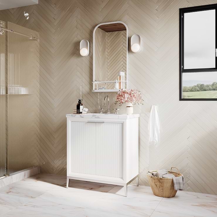 Basic Marble Onyx Aurelia Beige 12x24 Matte Porcelain Tile