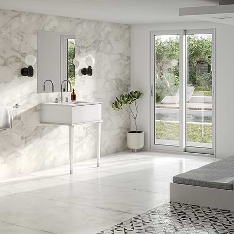 Classic Carrara 24" White Vanity with Chrome Accents 