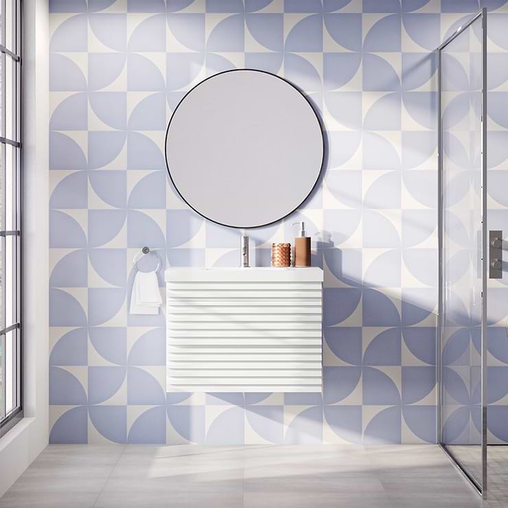 Stacy Garcia Maddox Deco Floor Azul 8x8 Matte Porcelain Tile