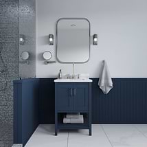 Sheraton 24" Navy Vanity with Carrara Marble Top and Ceramic Basin