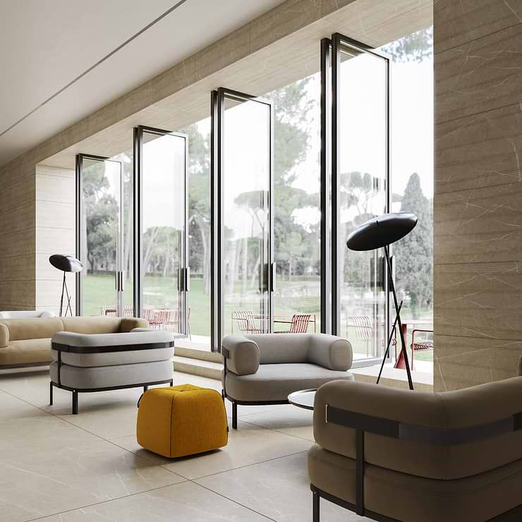 Autograph Crema Beige 48x48 Marble Look Satin Porcelain Tile