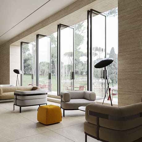 Autograph Vibe Crema Beige 24x48 3D Textured Marble Look Matte Porcelain Tile
