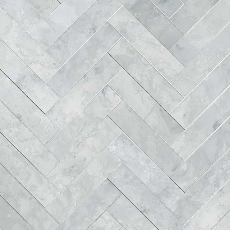 Marmont Smoke White 4.5x18 Polished Antique Mirror Tile