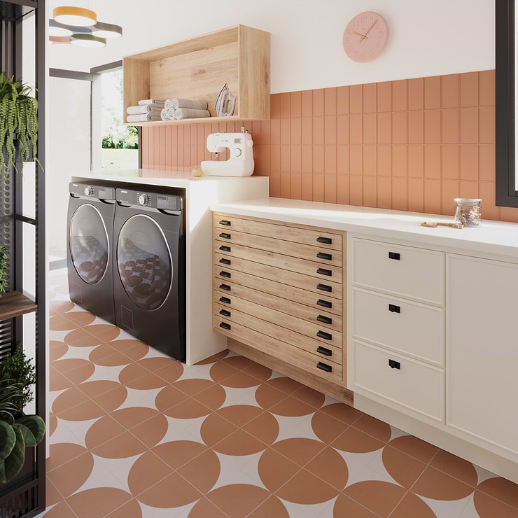 Stacy Garcia Maddox Frame Terracota Orange 4x8 Matte Ceramic Subway Wall Tile