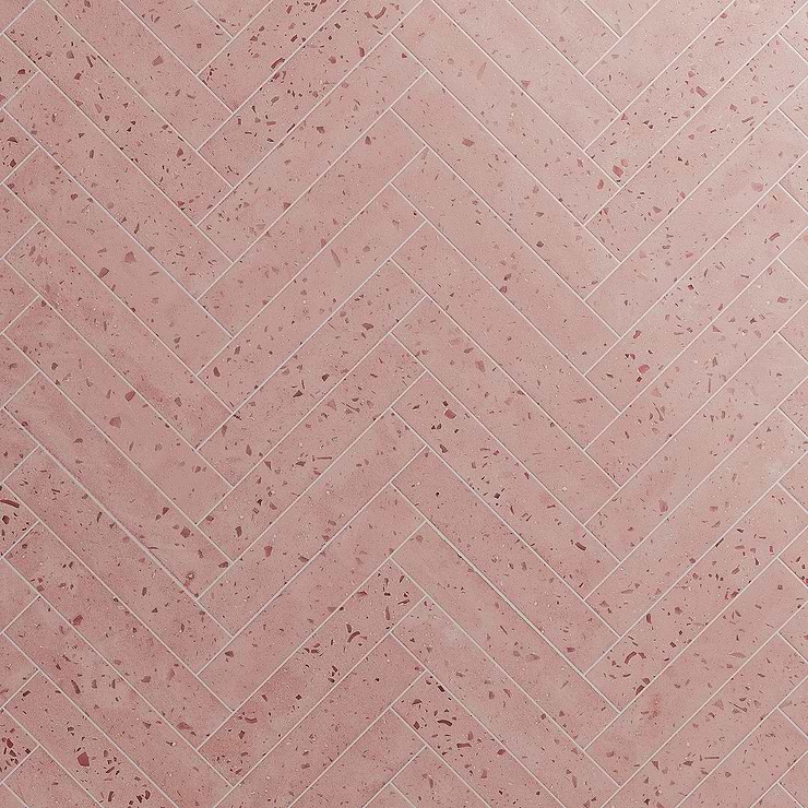 Mancala Blush Pink 3x16 Matte Terrazzo Tile 