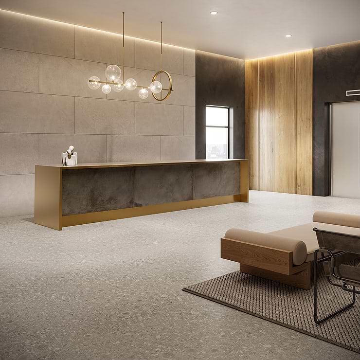 Rizo LVT Gray 12x24 Glue Down Luxury Vinyl Tile 