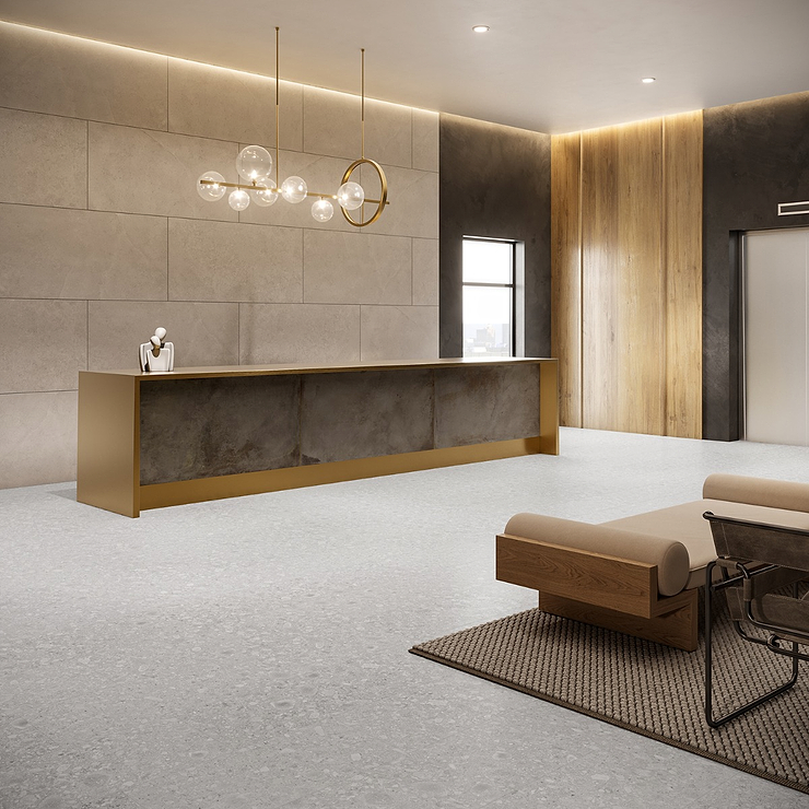 Rizo LVT Silver Beige 12x24 Glue Down Luxury Vinyl Tile 