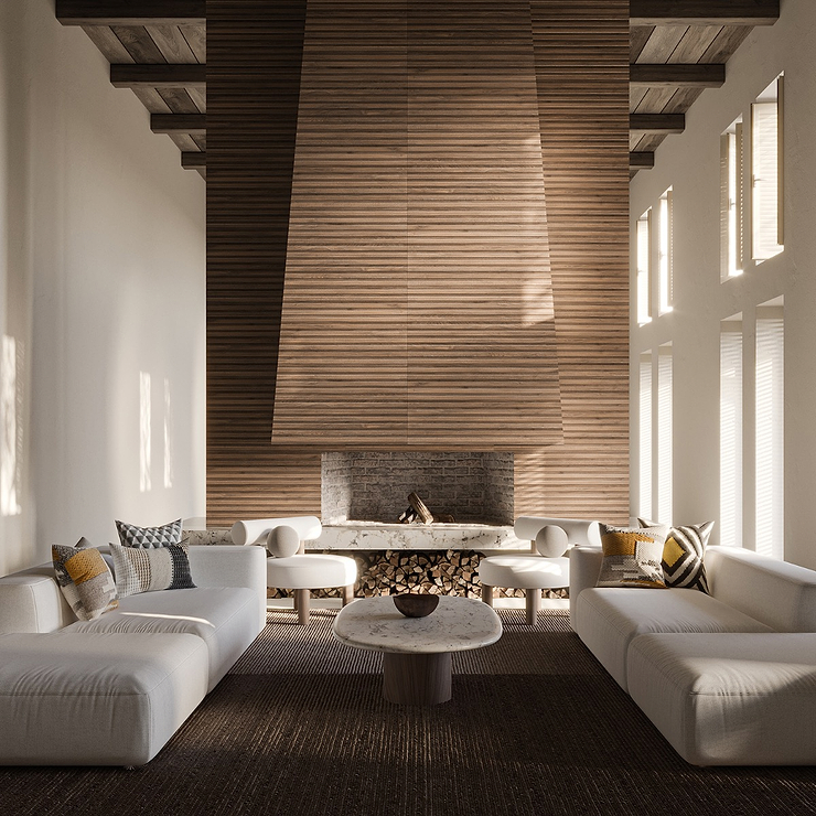 Nobu Ribbon Roble Brown 24x48 Wood Look Matte Porcelain Tile