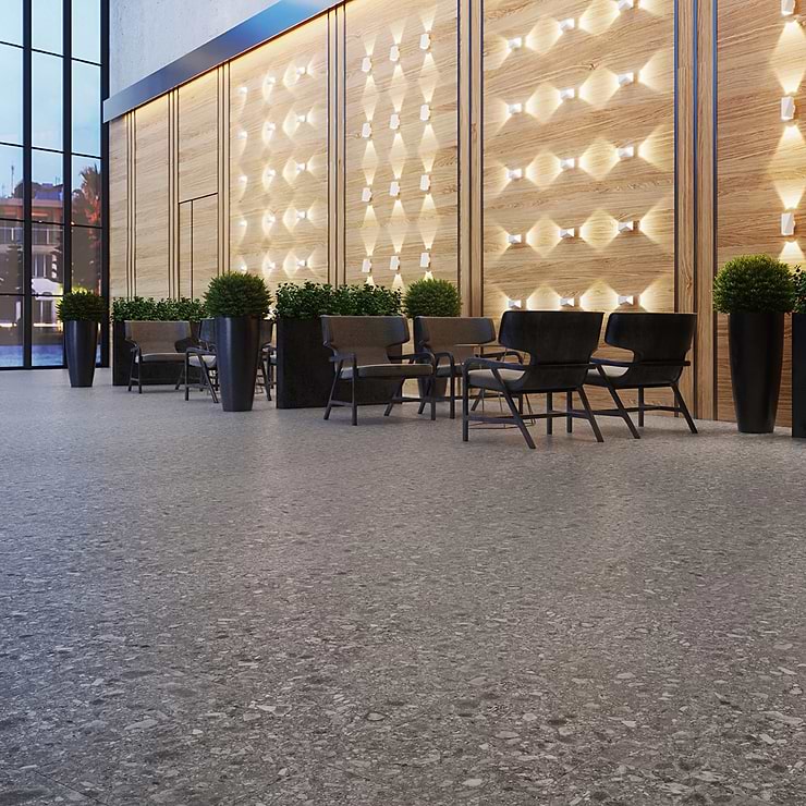 Rizo LVT Charcoal Black 12x24 Rigid Core Click Luxury Vinyl Tile 