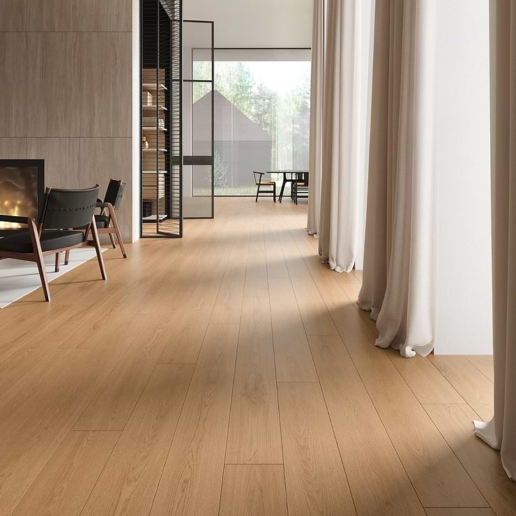 Oaktree Elegant Copper Brown 7x60 XL Wood Look Matte Porcelain Tile
