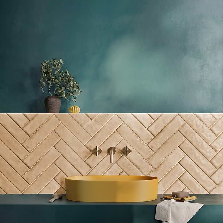 Castle Sandstorm Beige 3x12 Polished Ceramic Subway Wall Tile