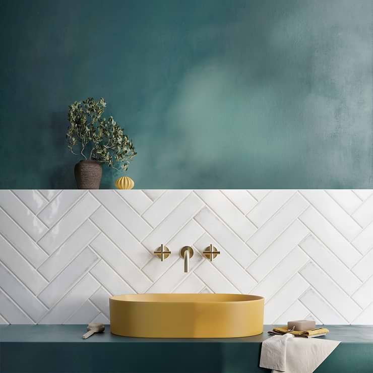 Castle Wind Chill White 3x12 Polished Ceramic Subway Wall Tile