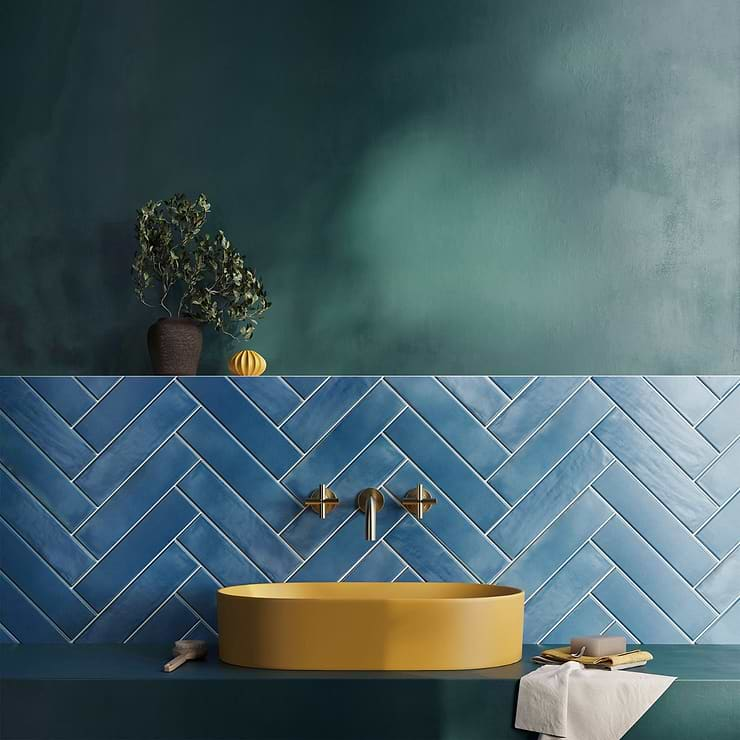 Bayou Marine Blue 3x12 Matte Ceramic Subway Tile