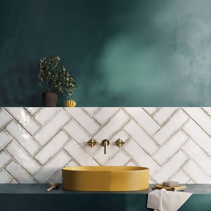 Los Lunas White 4x12 Polished Ceramic Subway Wall Tile