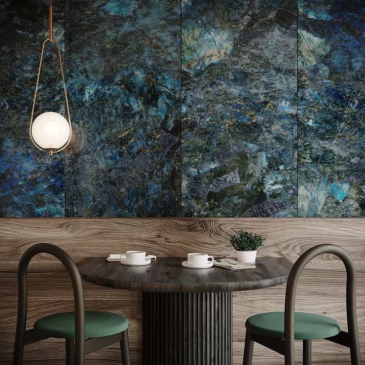 Jewel Onyx Labradorite Blue 24x48 Polished Porcelain Tile