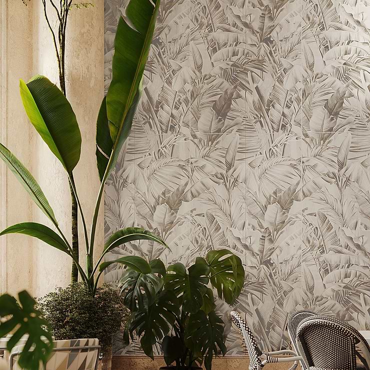 Art Gallery by Paula Purroy Golden Field Ivory Gray and White 24x48 Artisan Decor Matte Porcelain Tile
