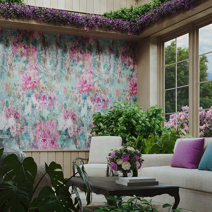 Art Gallery by Paula Purroy Magnolia Multicolor 24x48 Artisan Decor Matte Porcelain Tile