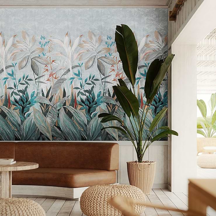 Art Gallery by Paula Purroy Terrace Blue and Green 24x48 Artisan Decor Matte Porcelain Tile