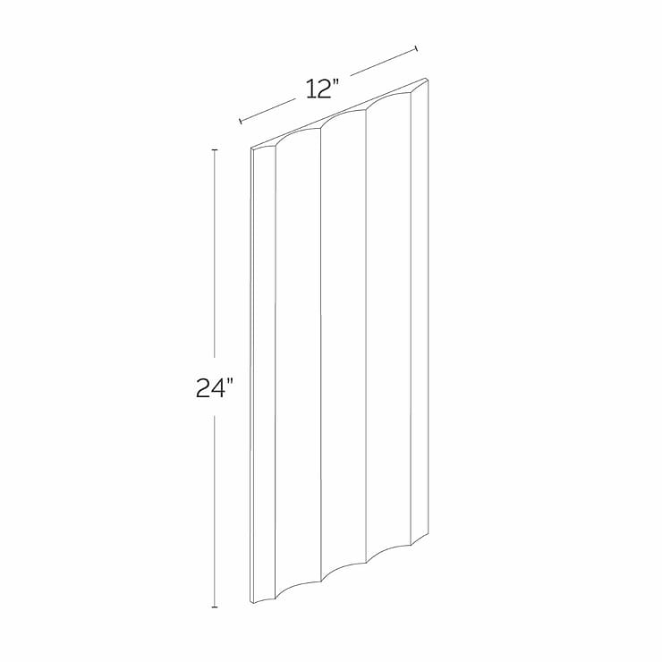 Stonework Fluted Carrara White 12x24 3D Honed Marble Tile
