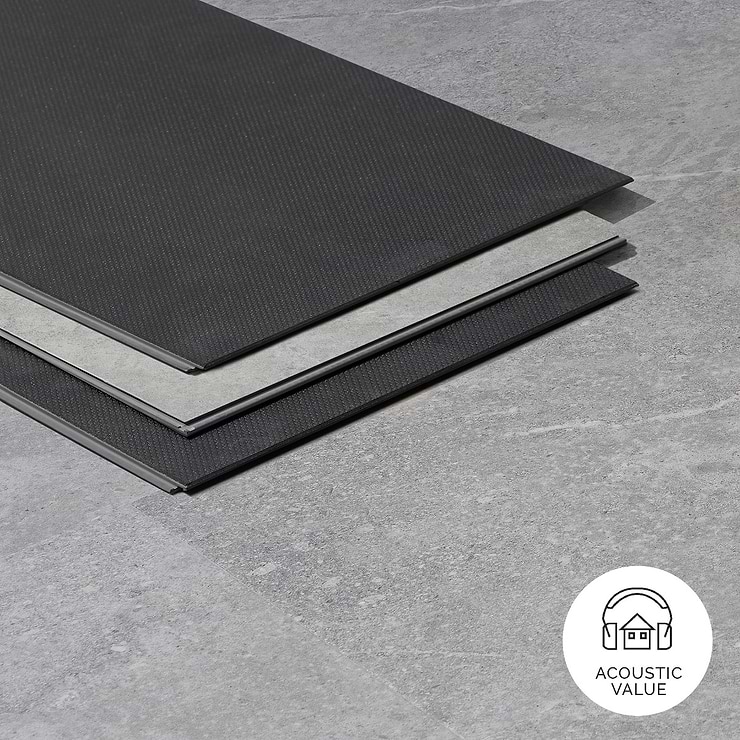 Optoro Juneau Sandstone Medium Gray 28mil Wear Layer Rigid Core Click 12x24 Luxury Vinyl Tile