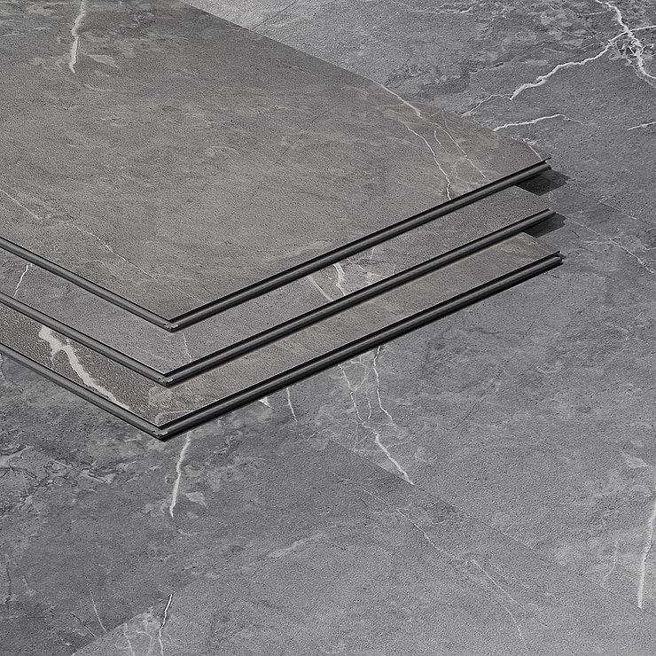 Optoro Chauny Marble Dark Gray 28mil Wear Layer Rigid Core Click 12x24 Luxury Vinyl Tile