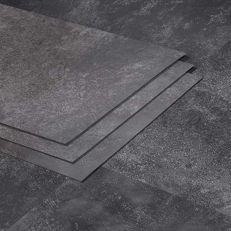 ReNew Metalcrete Charcoal 12mil Wear Layer Glue Down 12x24 Luxury Vinyl Tile