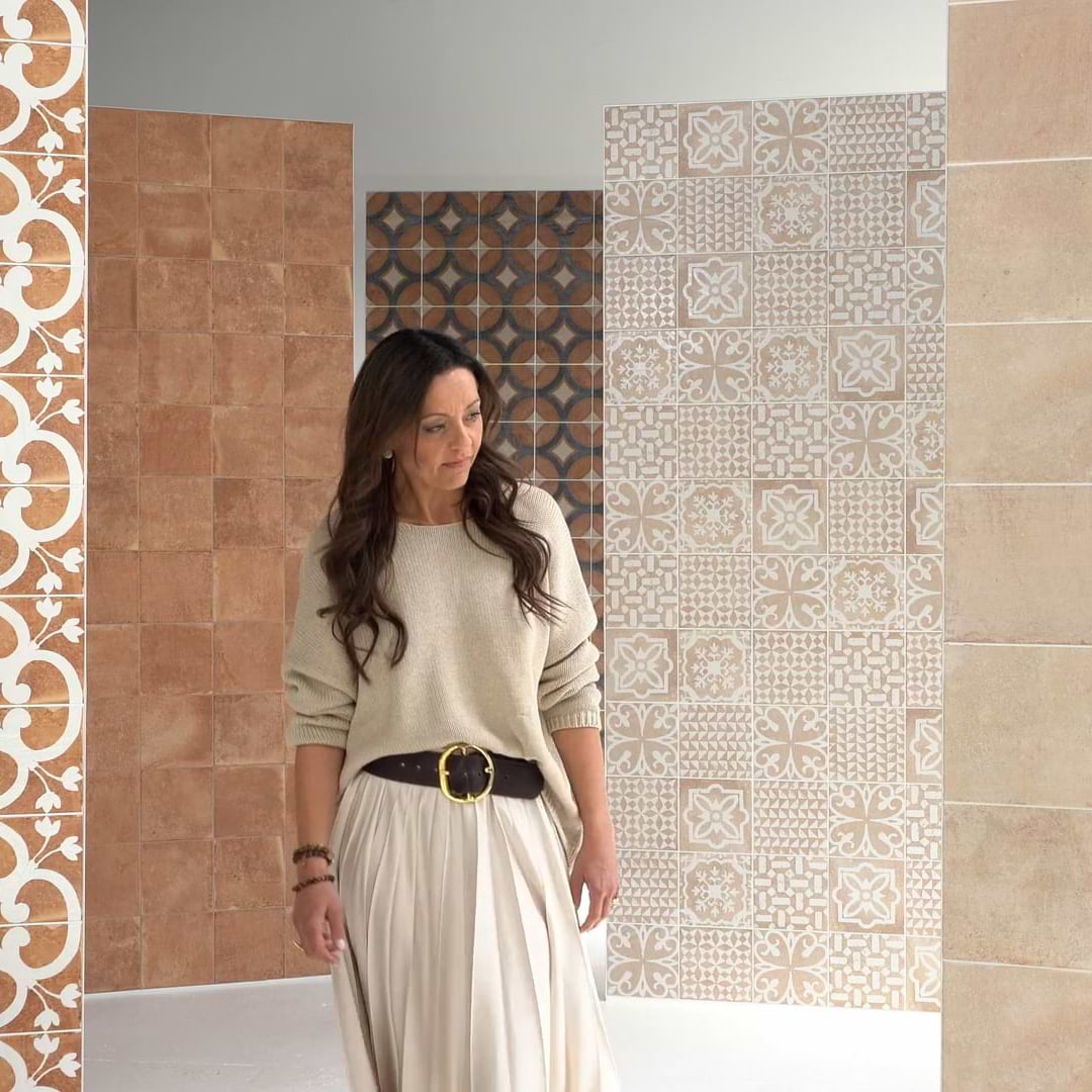 Angela Harris Mediterra Terra Cream 8x8 Matte Porcelain Tile