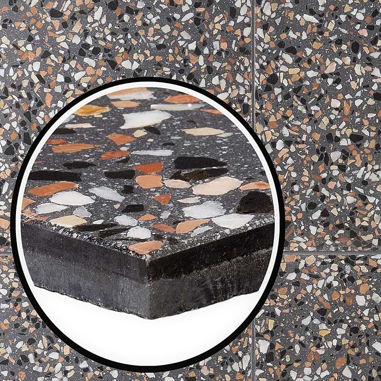 True Terrazzo Paradiso Gray 16x16 Polished Terrazzo Tile