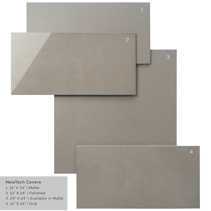 NewTech Cenere 12x24 Matte porcelain Tile 