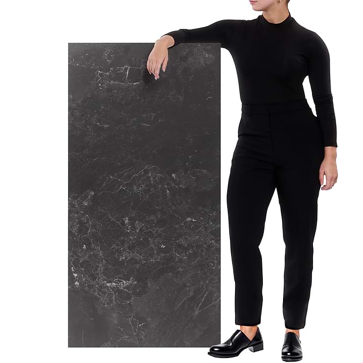 Marmo Perfetto Nero Black 24x48 Semi-Polished Porcelain Tile