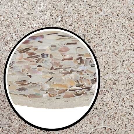 Reef Cream 5" Fishscale Polished Pearl Terrazzo Mosaic Tile