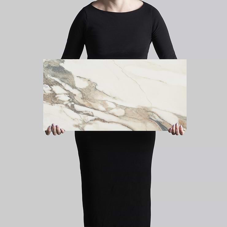 DreamStone Calacatta Rustico 12x24 Polished Porcelain Tile