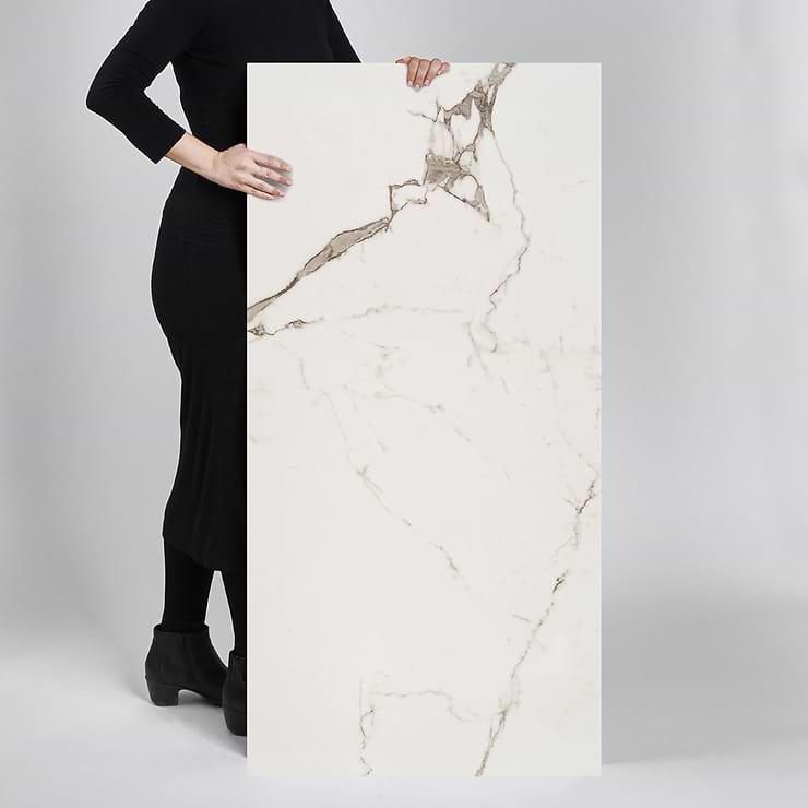 DreamStone Statuario Venato 24x48 Polished Porcelain Tile