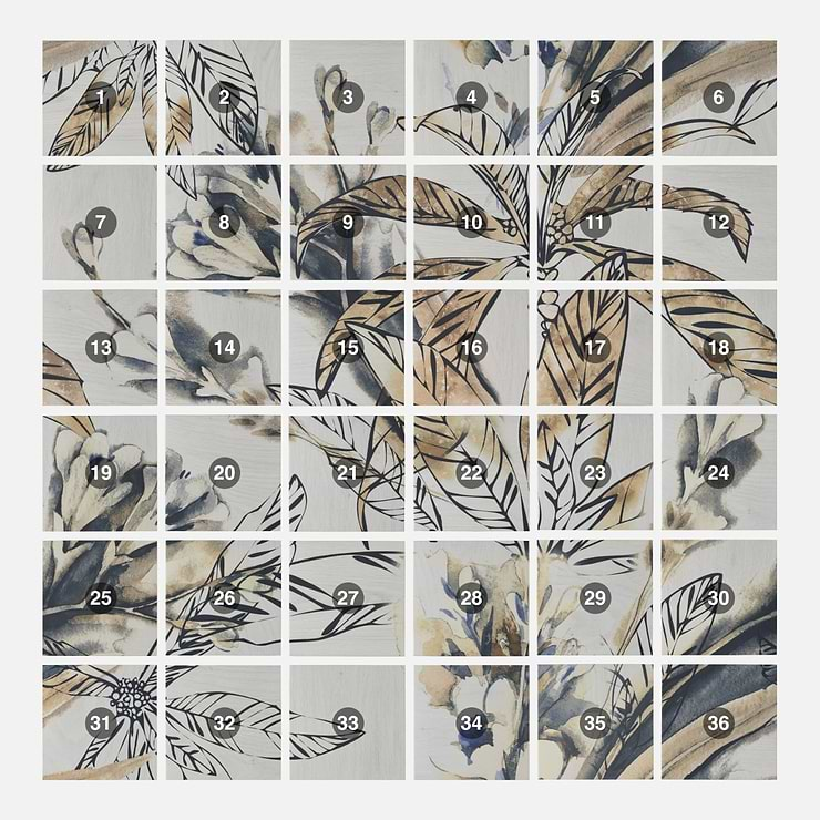 Angela Harris Wilder Autumn Leaves Mural 8x8 Matte Porcelain Tile