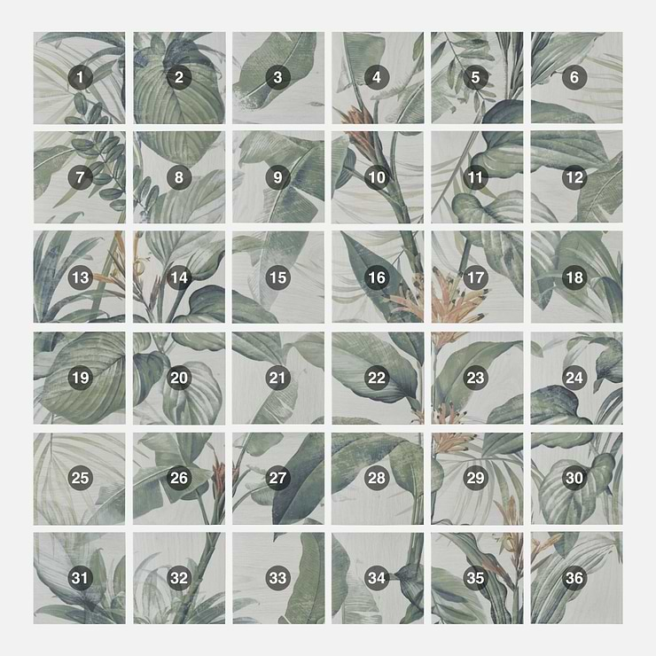 Angela Harris Wilder Spring Leaves Mural 8x8 Matte Porcelain Tile