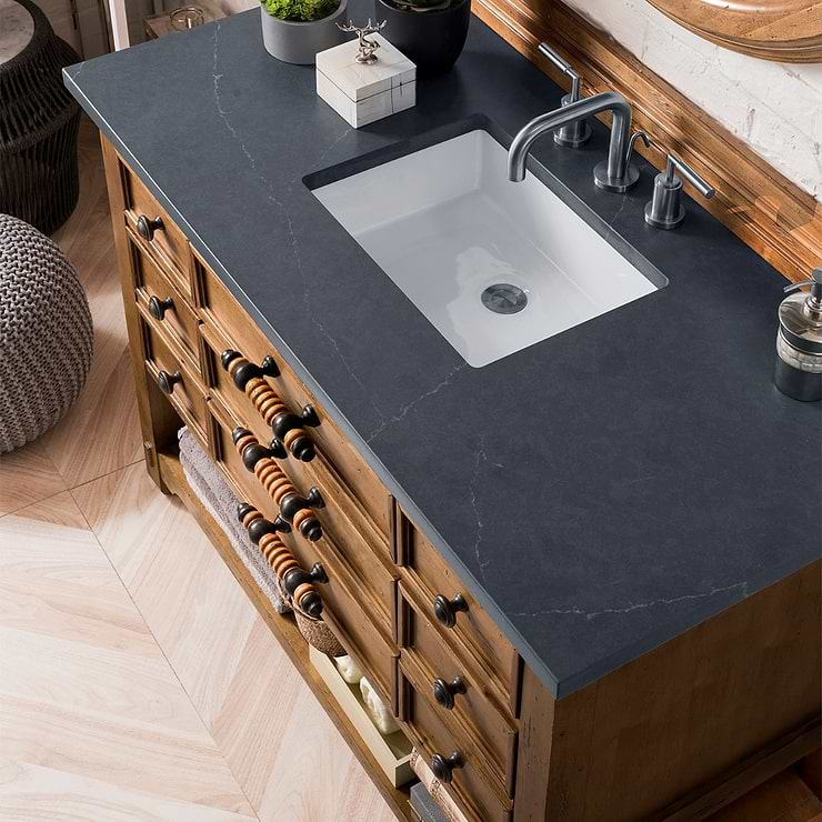 James Martin Vanities Malibu 48" Honey Alder Vanity and Charcoal Soapstone Quartz Counter