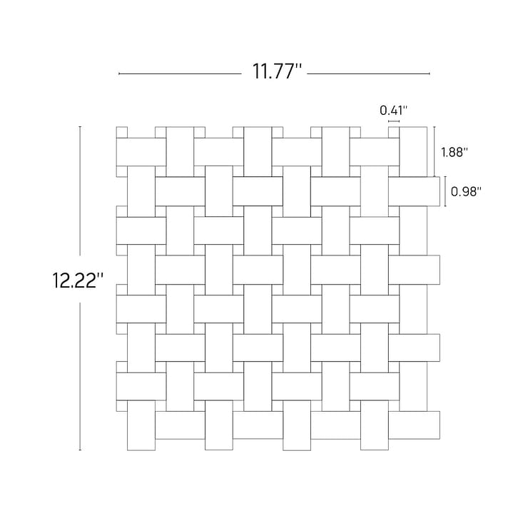 Twine Asian Statuary 1x2 Honed Marble Mosaic Tile