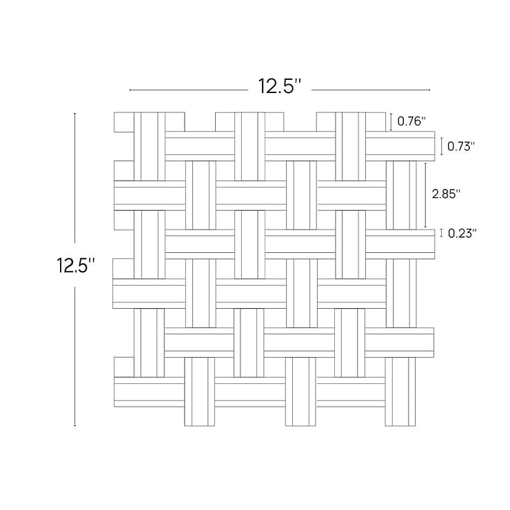 Twine Burlap 1x3 Marble Polished Mosaic Tile