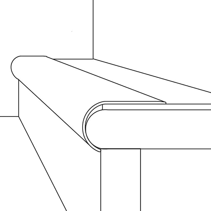 Bond LVT Venom Black 2.48x1.52x94" LVT Round Stair Nose by Versatrim