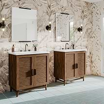 Lowell Dark Walnut 36" Single Vanity with Pure White Quartz Top