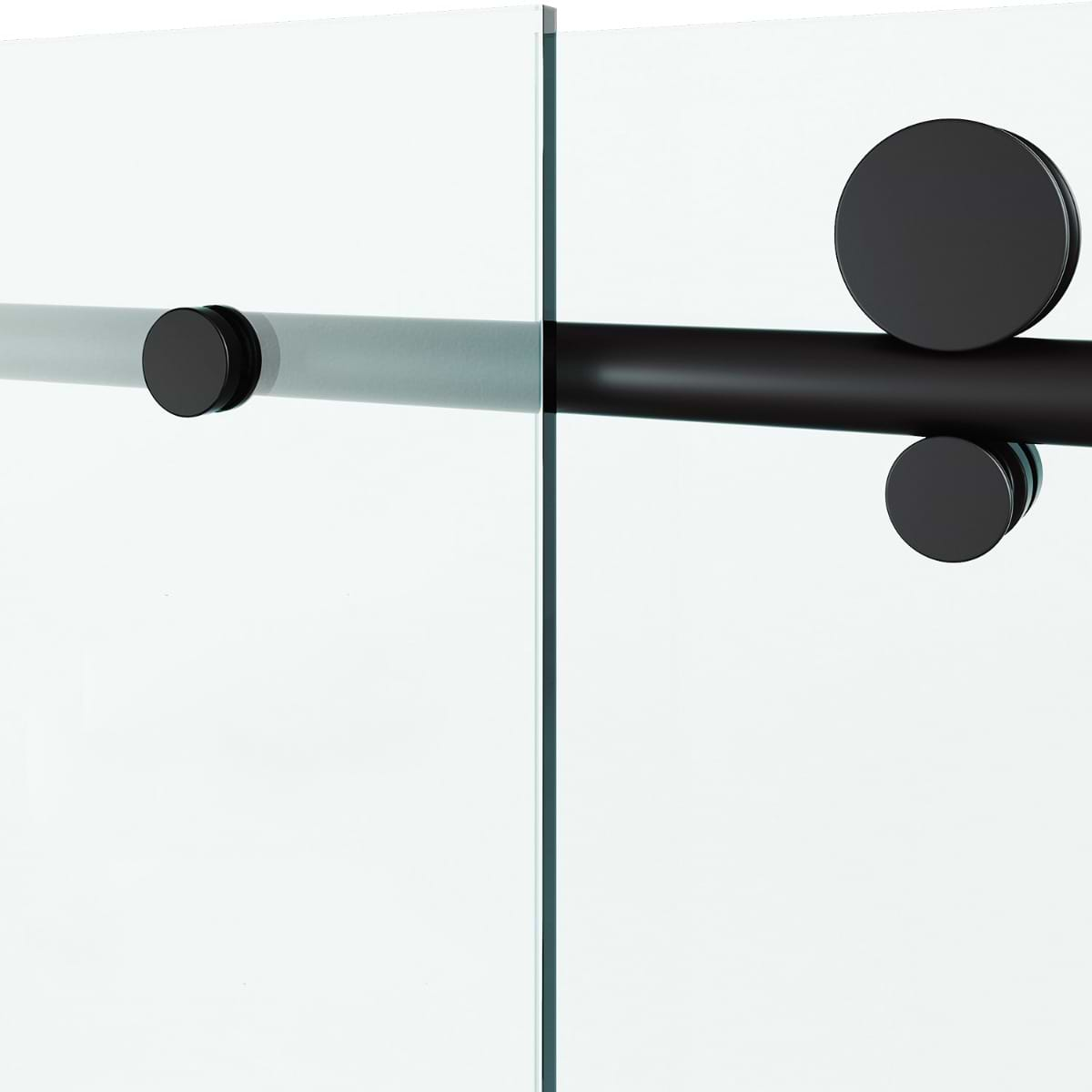 Volare 60x76 Reversible Sliding Shower Door with Clear Glass in Matte Black