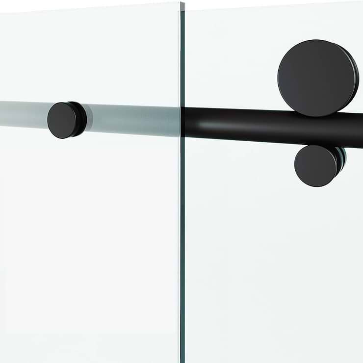 Volare 48x76 Reversible Sliding Shower Door with Clear Glass in Matte Black