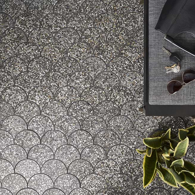 A shimmering take on traditional terrazzo