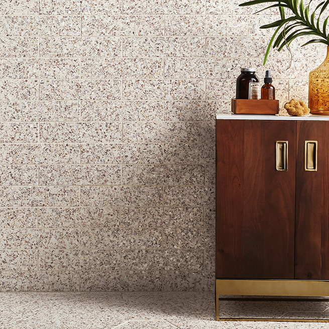 A shimmering take on traditional terrazzo