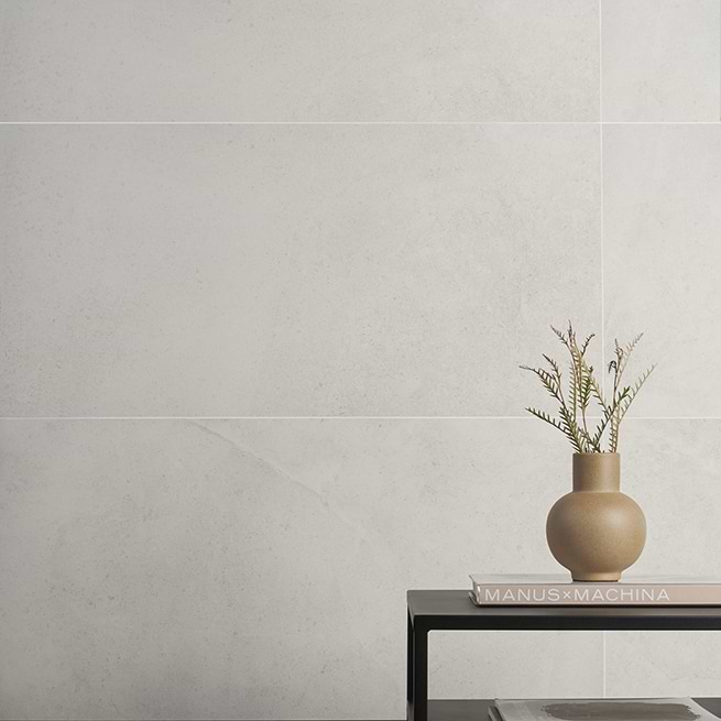 Impeccable limestone-look in porcelain