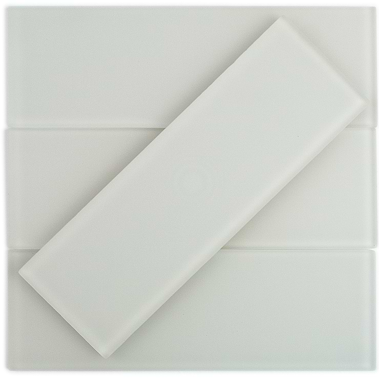 Loft Super White Frosted 4" X 12" Glass